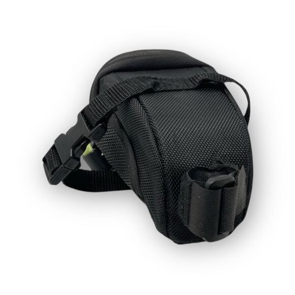 Nishiki Triangle Black Bike Pack Saddle Bag Stash Small Straps Buckles Cycling - Picture 6 of 9